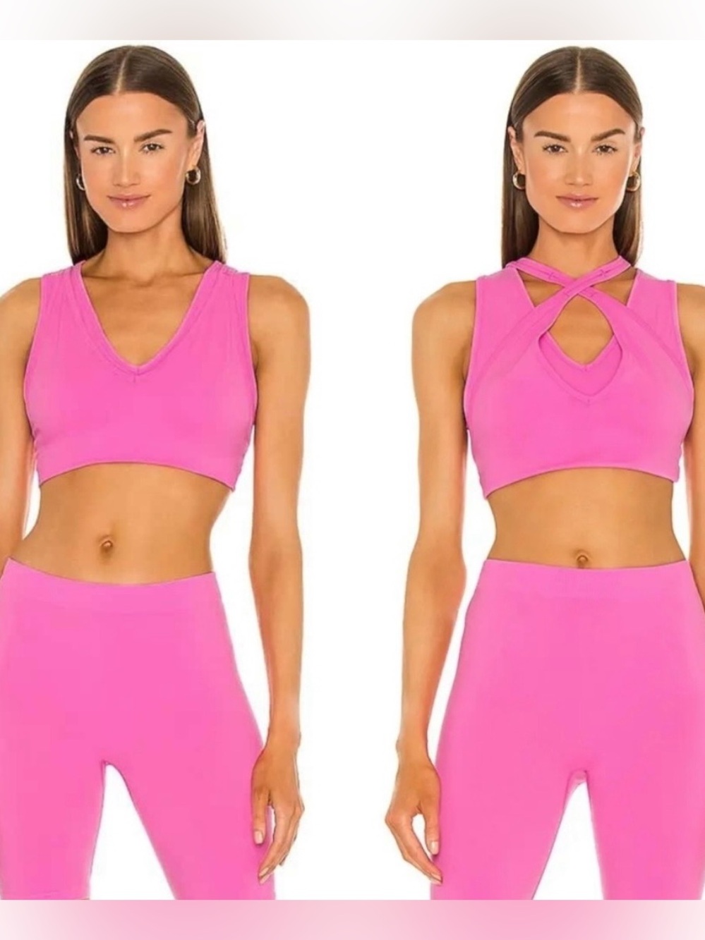 Helmut Lang Hot Pink Convertible Sports Bra